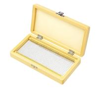 A Piece of Blood Slide Box, Wooden Storage Box for Microscope Slides with Specimens, Holds 50 Glass Slides, Ideal for Biology Students, Science Teachers, Laboratory Researchers