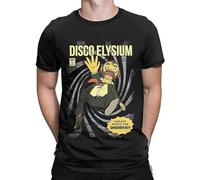 A Piece of Cake Men T Shirt Disco Elysium RPG Game Vintage Tees Short Sleeve O Neck T-Shirts Cotton Printed Clothing Top Sweatshirt Short Sleeve Black L