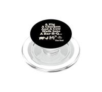 A Pig A Chicken And A Cow Bar-B-Q Grill Humor PopSockets PopGrip for MagSafe