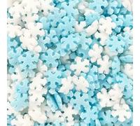 A Pinch Of - Bigger - Blue & White Mini Snowflake Sugar Shapes Cake Topper Sprinkles - 65g VEGAN Matt Sugar Festive Christmas Cake Toppers - Edible Cupcake Decorations UK for Christmas Baking