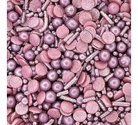 A Pinch Of Bigger - Glimmer Aubergine Cake Topper Sprinkles - 80g Edible Shimmer Cupcake Decorations - Girls Birthday & Mermaid Parties - Colour Medley