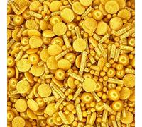 A Pinch Of Bigger - Glimmer Gold Cake Topper Sprinkles - 80g Edible Shimmer Cupcake Decorations - Weddings, Christenings & Birthday Parties - Colour Medley