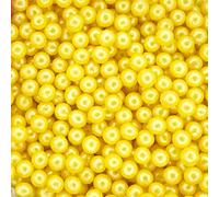 A Pinch Of Bigger - Pearls - Glimmer Yellow Cake Topper Sprinkles - 70g Edible Shimmer Ball Cupcake Decorations - Weddings, Christenings & Easter Parties