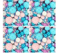 A Pinch Of - Bigger - Pearls Mix - Stitch Cake Topper Sprinkles - 70g Edible Pearl Ball Stitch Cake Decorations - Shimmer Indigo, Purple, Blue, Aubergine & Pink Ohana Themed Cake Sprinkles (Pack of 4)