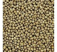 A Pinch Of - Pearls - High Shine 2mm Gold Cake Topper Sprinkles - 30g Edible Shimmer Ball Cupcake Decorations - Weddings, Christenings & Parties