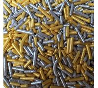 A Pinch Of - Strands - Christmas Gold and Silver Mix Cake Topper Sprinkles - 30g Edible Glimmer Sugar Festive Cupcake Decorations - Xmas Themed Party Cakes And Bakes