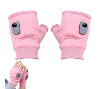 A-pink 3 Levels Rechargeable Fingerless Work Gloves, USB Heated Gloves Gifts