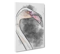 A Pink Flamingo Canvas Print | Gallery Wrapped 30mm Frame Wall Art | 30x20 inches | Ready to Hang | Modern Animals Picture | Living Room Bedroom Lounge Office