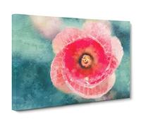 A Pink Hibiscus Flower Canvas Print | Gallery Wrapped 30mm Frame Wall Art | 30x20 inches | Ready to Hang | Modern Floral Picture | Living Room Bedroom Lounge Office