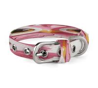 A Pink Owl Pet Collar, Adjustable Dog Collars with Buckle Stainless Steel D-Ring, Comfortable Collar for Small Medium Dogs and Cats