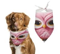 A Pink Owl Pet Scarfs Funny Adjustable Cat Scarves Washable Decorative Pet Triangle Bibs Bandanas for Medium Dog Pets for Pet Daily Wear Parties Modeling