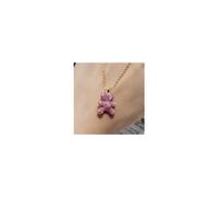 (A pink teddy bear necklace) Devil's Eye Necklace, Swarovski Dynamic Tassel Swan Necklace