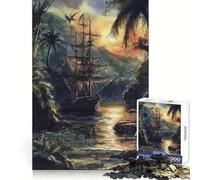 A Pirate Ship Sails Jigsaw Puzzles for Teenagers 1000 Recreational Game Firm Edge Pattern Assemble Perfect Art (50x75cm)