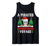 A Pirates Christmas Voyage Santa Hat Christmas Pirate Tank Top