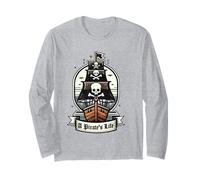 A Pirate's Life Pirate Ship Black Jolly Roger Flag Sails Long Sleeve T-Shirt