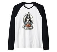 A Pirate's Life Pirate Ship Black Jolly Roger Flag Sails Raglan Baseball Tee