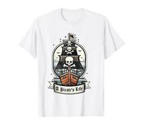 A Pirate's Life Pirate Ship Black Jolly Roger Flag Sails T-Shirt