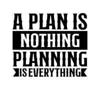 a Plan is Nothing Planning everythinghand Fine Carving Decals 41x48.3cm Multiple Size Options Black