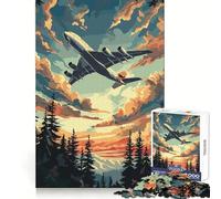 A Plane Flying Sky Tree Jigsaw Puzzles for Adults 1000 Piece Strong Memory Pastime Game Joyful Challenge Thoughtful Gift (38x26cm)