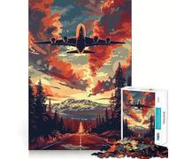A Plane Sky Vector Art 1000-piece Jigsaw Puzzles Stress Relief Play High Def Print Family Enjoyable Birthday Present (38x26cm)