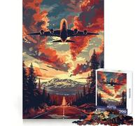 A Plane Sky Vector Art 1000-piece Jigsaw Puzzles Stress Relief Play High Def Print Family Enjoyable Birthday Present (38x26cm)