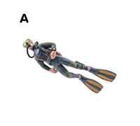 (A) Plastic Seabed Exploration Diver Doll Scene Decoration Toys Miniature Oceans Scene Model Diver Action