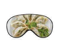 A Plate of Dumplings Sleep Mask Light Block-Out Eye Mask for Side Sleeper Pressure-Free Soft Night Blindfold with Adjustable Strap Breathable Sleep Eye Cover for Travel