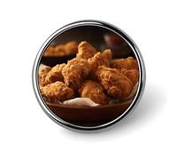 A Plate Of Fried Chicken Brooch with Button Design, Funny Backpack Pins for Women, Personalized Brooch Pins for Men, Round Badge for Hat, Cute Badge Holders for Activity