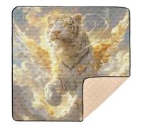 A Platinum Tigers with Wings Large Non-Slip Baby Gym & Activity Mat for Indoor Outdoor Washable Baby Crawling Mat for Babies Infants Toddlers, 50'' x 50''