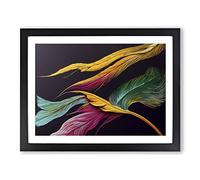 A Pleasant Bird Feathers Framed Print | A3 Black Framed Wall Art | Ready to Hang | Modern Nature Picture | Living Room Bedroom Lounge Office