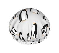 A Plethora Of Penguins,Shower Cap Nightcap Double Layer Waterproof Elastic Bath Cap Reusable Hair Cap