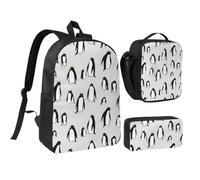 A Plethora Of Penguins,Student Backpack,Lunch Bag,Pencil Case 3 Piece Set