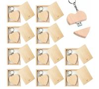 A Plus+ 10Pack 32GB USB 2.0 Thumb Flash DrivesPen Memory Stick Wood USB with Box (Heart Shape)