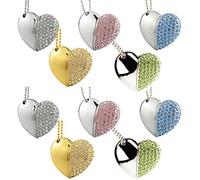 A Plus 10pcs 8GB Mixed Color USB Flash Drives Wholesale Crystal Heart 8G USB Memory Sticks for Wedding