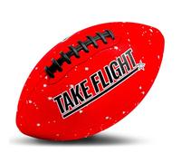 A Plus Collectibles TAKE Flight Flag Football, Official Game Ball Composite Leather (Royal RED, Junior)