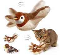 A plush cat toy for indoor cats, the Chirp Paws Flapping Bird Cat Toy, simulates a chirping bird with flapping wings, and is interactive. (a 1pcs)