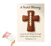 A Pocket Blessing - Baseball Football Softball Cross Edition, Faith Softball-Inspired Pocket Cross, Encouragement & Faith-Based Gifts As A Gift for Your Partner, Family (Football)