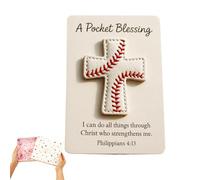 A Pocket Blessing - Baseball Football Softball Cross Edition, Faith Softball-Inspired Pocket Cross, Encouragement & Faith-Based Gifts As A Gift for Your Partner, Family (Baseball)