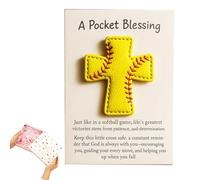 A Pocket Blessing - Baseball Football Softball Cross Edition, Faith Softball-Inspired Pocket Cross, Encouragement & Faith-Based Gifts As A Gift for Your Partner, Family (Softball)