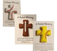 A Pocket Blessing - Baseball Football Softball Cross Edition, Handmade Pocket-Sized Cross Gift for Christian Athletes, Inspirational Token for Teams & Youth Group Encouragement Decor (all)