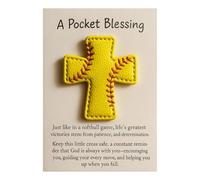 A Pocket Blessing - Baseball Football Softball Edition Handmade Sized for Athletes Inspirational Teams & Youth Group Encouragement Christmas Hanging Ornament (Yellow, One Size)