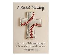 A Pocket Blessing - Baseball Football Softball Edition Handmade Sized for Athletes Inspirational Teams & Youth Group Encouragement Christmas Hanging Ornament (White, One Size)