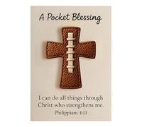 A Pocket Blessing - Baseball Football Softball Edition Handmade Sized for Athletes Inspirational Teams & Youth Group Encouragement Christmas Hanging Ornament (Brown, One Size)