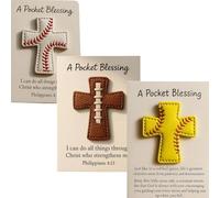 A Pocket Blessing Greeting Card, Baseball Football Softball Handmade Pocket-Sized Cross Gift for Christian Athletes, Inspirational Token for Teams & Youth Group Encouragement Postcards (all)