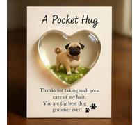 A Pocket Hug for Dog Groomers, 3D Furry Puppy Hearts Token with Appreciation Message, Nice Groomers Heart Pocket Hug Token Gift with Greeting Card, Dog Express Gratitude To Groomer Keepsake