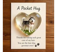 A Pocket Hug for Dog Groomers, 3D Furry Puppy Hearts Token with Appreciation Message, Nice Groomers Heart Pocket Hug Token Gift with Greeting Card, Dog Express Gratitude To Groomer Keepsake