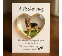 A Pocket Hug for Dog Groomers, 3D Furry Puppy Hearts Token with Appreciation Message, Nice Groomers Heart Pocket Hug Token Gift with Greeting Card, Dog Express Gratitude To Groomer Keepsake