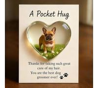 A Pocket Hug for Dog Groomers, 3D Furry Puppy Hearts Token with Appreciation Message, Nice Groomers Heart Pocket Hug Token Gift with Greeting Card, Dog Express Gratitude To Groomer Keepsake