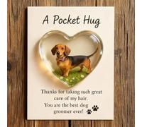 A Pocket Hug for Dog Groomers, 3D Furry Puppy Hearts Token with Appreciation Message, Nice Groomers Heart Pocket Hug Token Gift with Greeting Card, Dog Express Gratitude To Groomer Keepsake