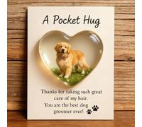 A Pocket Hug for Dog Groomers, 3D Furry Puppy Hearts Token with Appreciation Message, Nice Groomers Heart Pocket Hug Token Gift with Greeting Card, Dog Express Gratitude To Groomer Keepsake